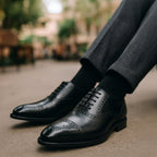 Colin | Men's Leather Brogue Dress Shoes, Formal Cowhide Loafers | The Dress Cellar