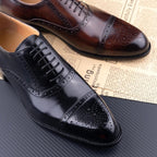 Colin | Men's Leather Brogue Dress Shoes, Formal Cowhide Loafers | The Dress Cellar