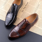 Colin | Men's Leather Brogue Dress Shoes, Formal Cowhide Loafers | The Dress Cellar