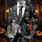 Colton | Women's Statement Blazer with Skull Print, Tailored Blazer | The Dress Cellar | Gray