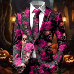 Colton | Women's Statement Blazer with Skull Print, Tailored Blazer | The Dress Cellar | Rose Red