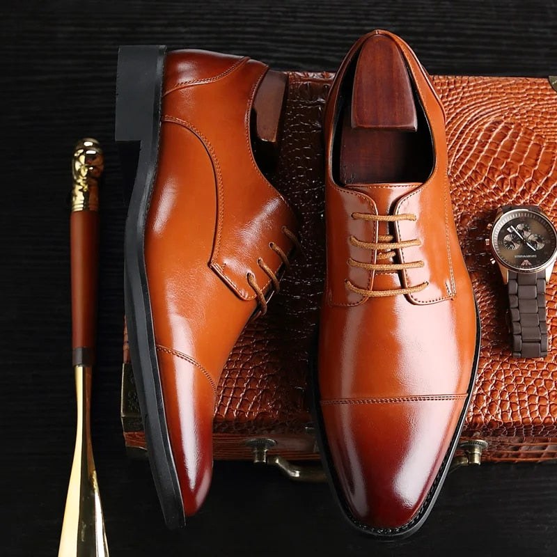 Connor | Men's Formal Lace-Up Dress Shoes, Rounded Toe Loafers | The Dress Cellar | Blue