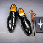 Connor | Men's Formal Lace-Up Dress Shoes, Rounded Toe Loafers | The Dress Cellar | Black