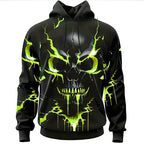 Cooper | Men's Halloween Skull Graphic Hoodie, Relaxed Hooded Sweater | The Dress Cellar | Green