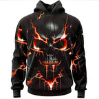 Cooper | Men's Halloween Skull Graphic Hoodie, Relaxed Hooded Sweater | The Dress Cellar | Red
