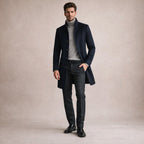 Cooper | Men's Wool Blend Single Breasted Trench Coat, Tailored Autumn Coat | The Dress Cellar