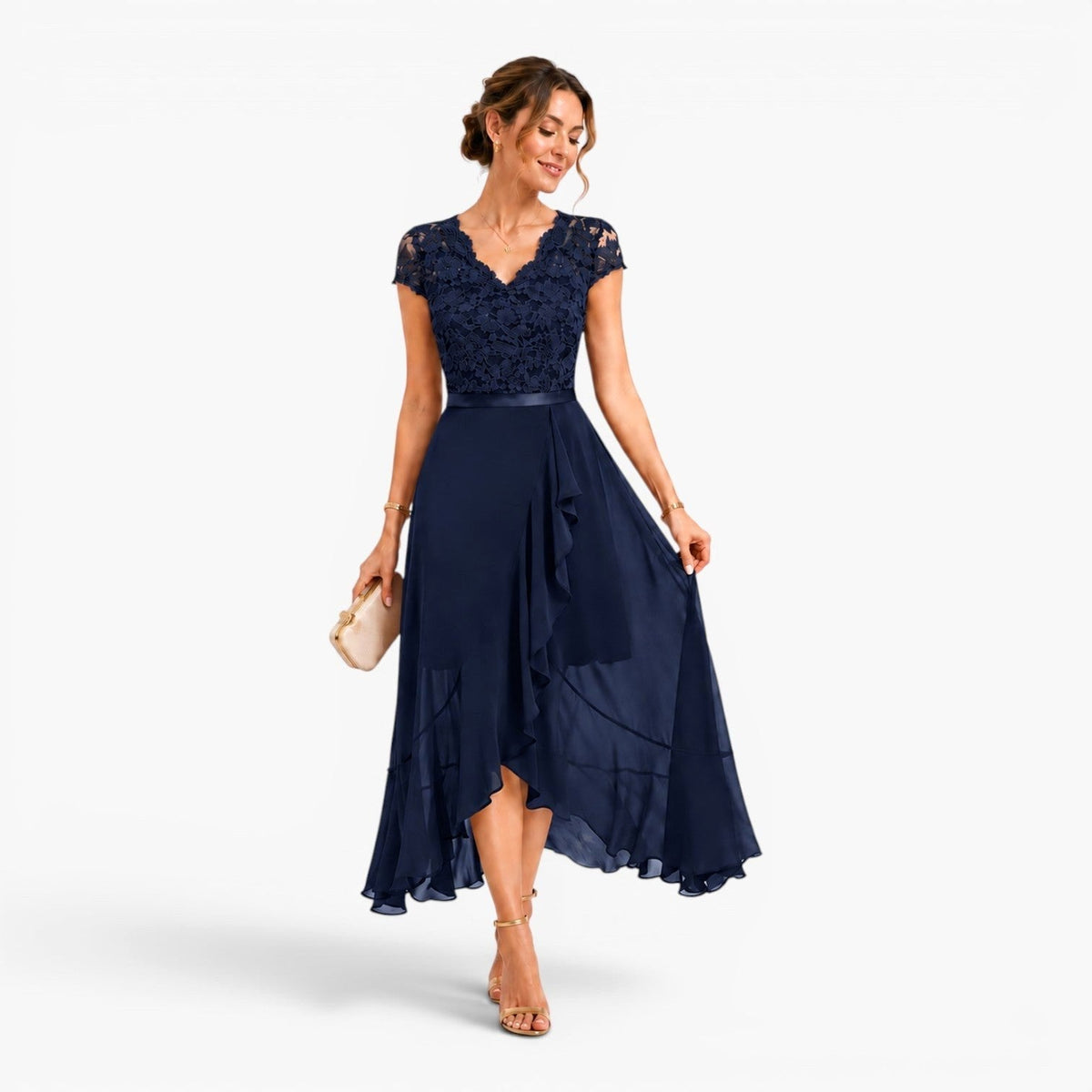 Summer | Women's Lace Midi Dress, Burgundy V-Neck Occasion Dress | The Dress Cellar