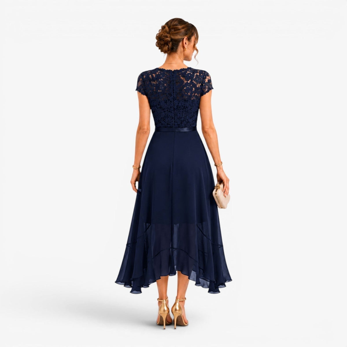 Summer | Women's Lace Midi Dress, Burgundy V-Neck Occasion Dress | The Dress Cellar