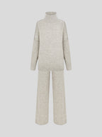 Corinne | Women's Oversized Two-Piece Set, Wide-Leg Turtleneck Lounge Set | The Dress Cellar