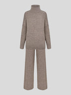 Corinne | Women's Oversized Two-Piece Set, Wide-Leg Turtleneck Lounge Set | The Dress Cellar