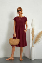 Courtney | Women's Casual Pocket Midi Dress - image 11