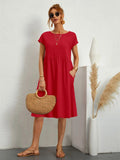 Courtney | Women's Casual Pocket Midi Dress - image 7