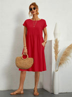 Courtney | Women's Casual Pocket Midi Dress - image 7