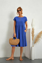 Courtney | Women's Casual Pocket Midi Dress - image 8