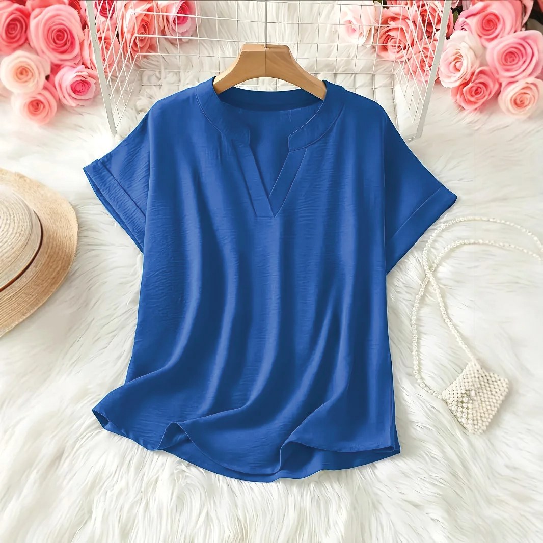Cynthia | Women's V-Neck Tunic Blouse - Black