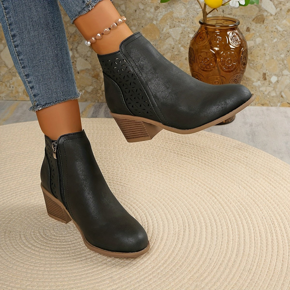 Dakota | Women's Comfortable Ankle Boots - Beige