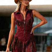 Dakota | Women's Western Fringe Suede Romper