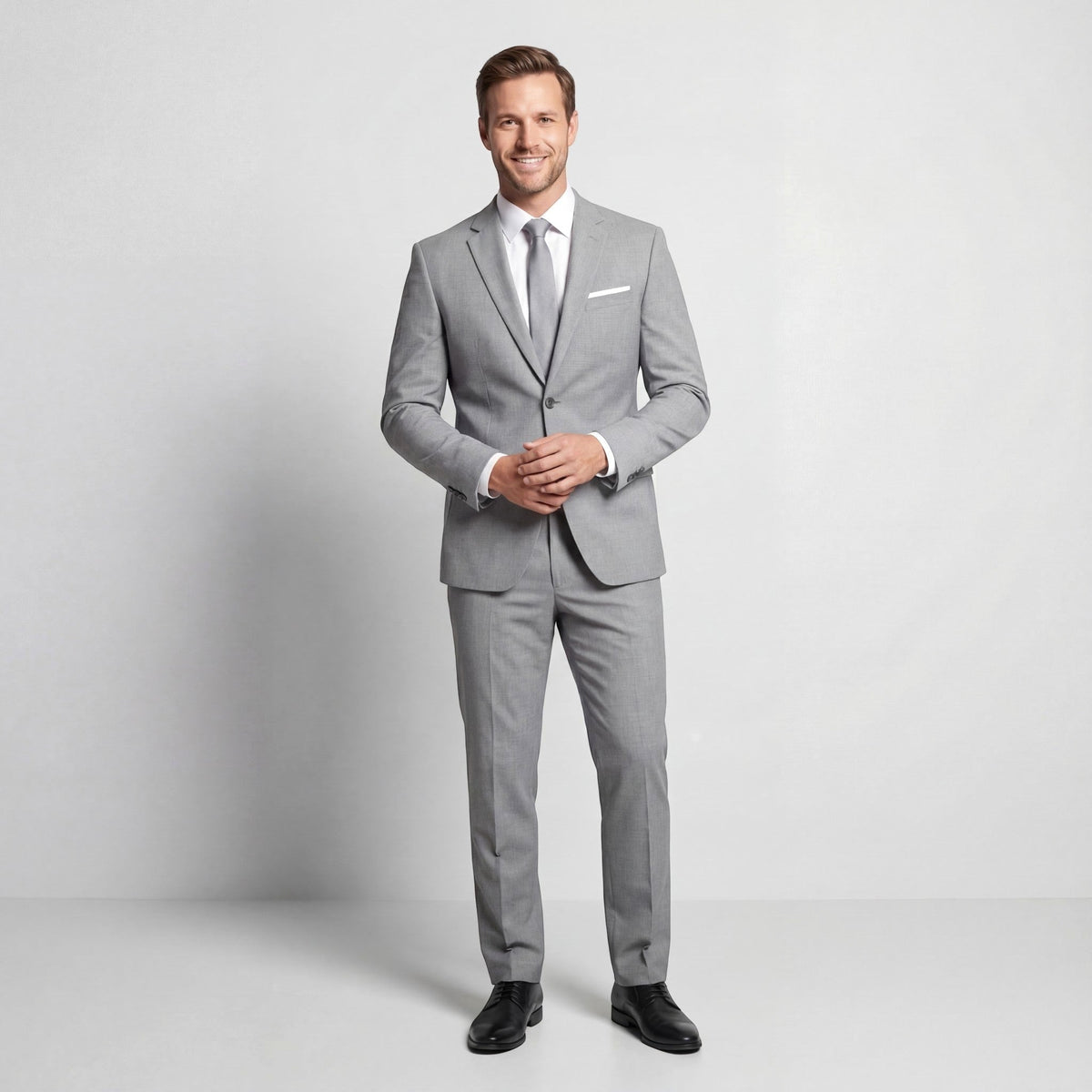 Damian | Men's Structured Wool-Blend Suit – Elegant Two-Piece Set | The Dress Cellar