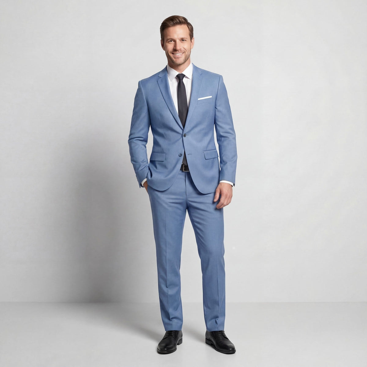 Damian | Men's Structured Wool-Blend Suit – Elegant Two-Piece Set | The Dress Cellar