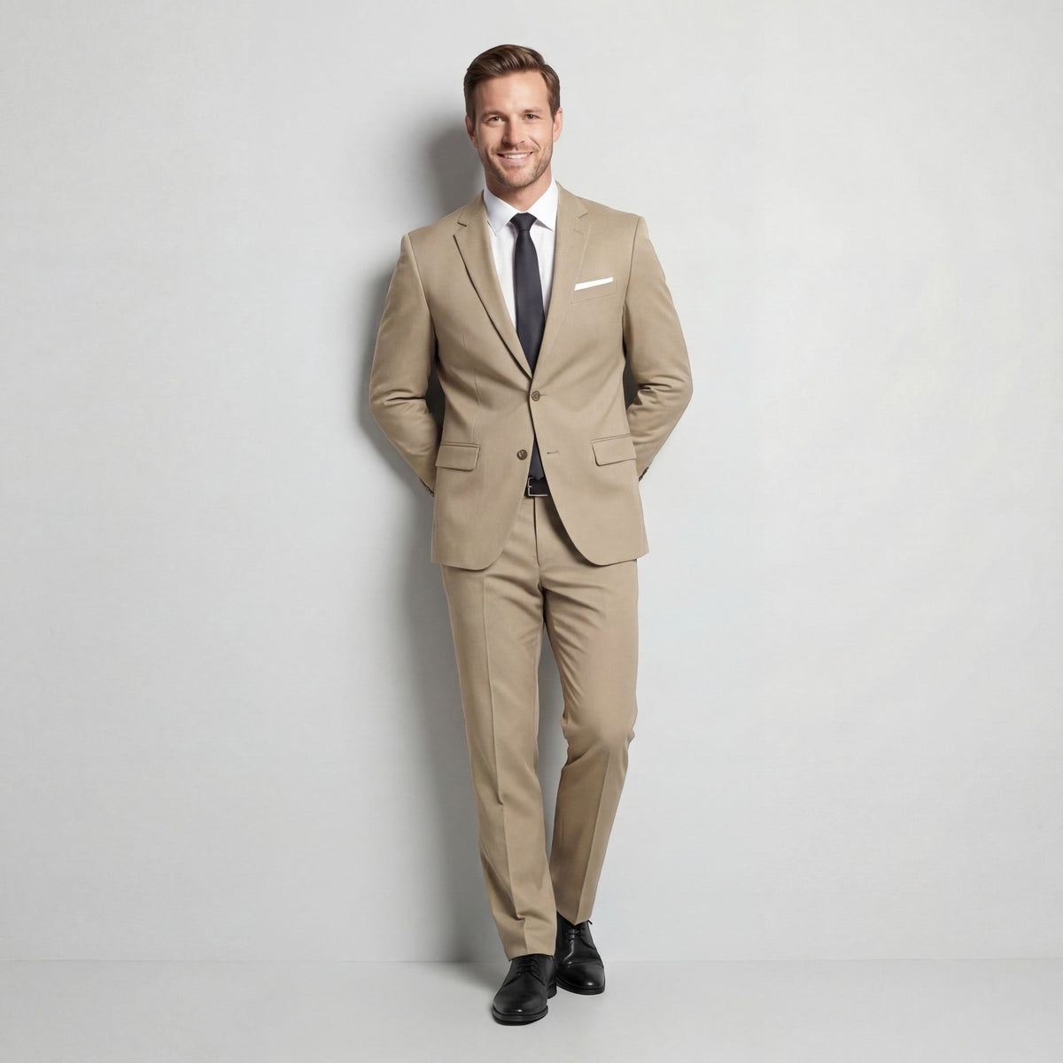 Damian | Men's Structured Wool-Blend Suit – Elegant Two-Piece Set | The Dress Cellar