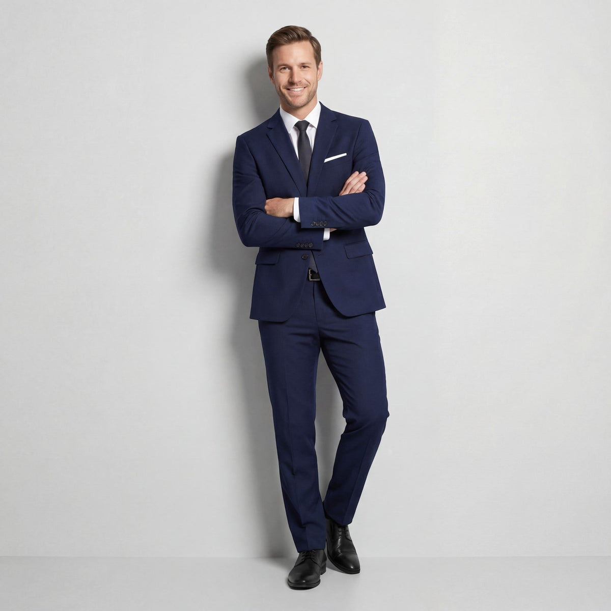 Damian | Men's Structured Wool-Blend Suit – Elegant Two-Piece Set | The Dress Cellar