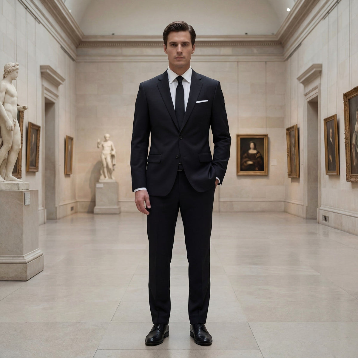 Damian | Men's Structured Wool-Blend Suit – Elegant Two-Piece Set | The Dress Cellar