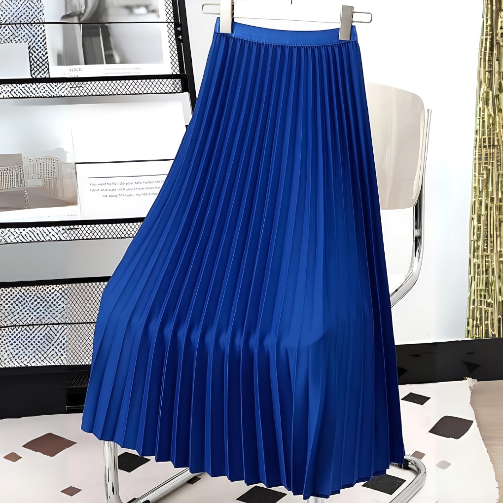 Daphne | Women's Satin Pleated High-Waist Skirt - Pink