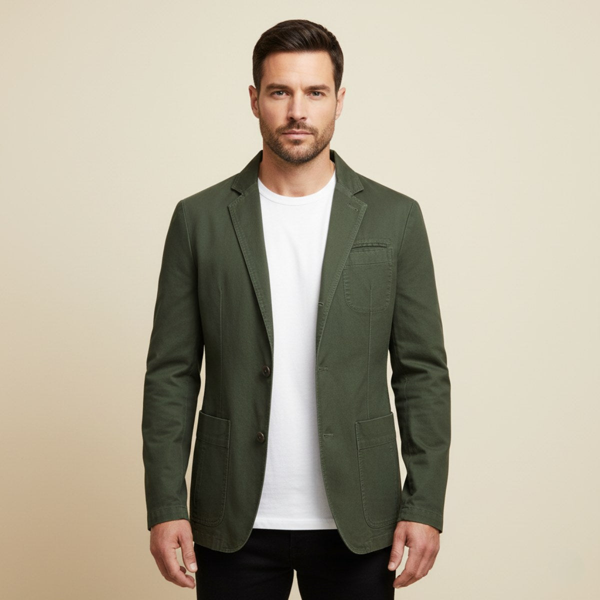Dawson | Men's Lightweight Water-Resistant Jacket, Tailored Blazer Jacket | The Dress Cellar | Black