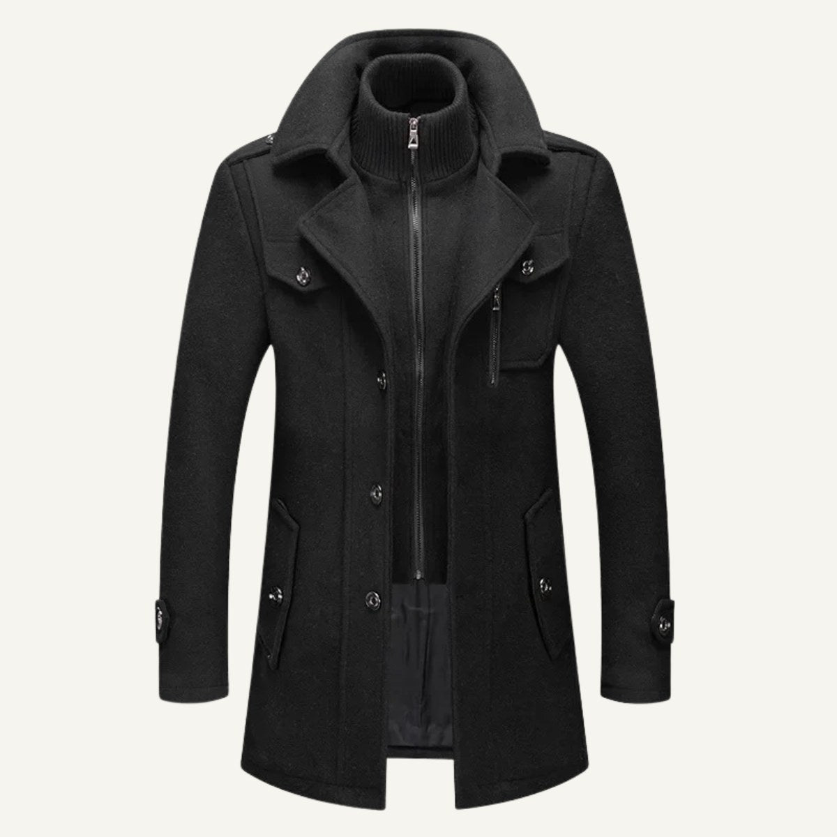 Dean | Men's Wool Blend Winter Coat, Structured Trench-Inspired Coat | The Dress Cellar