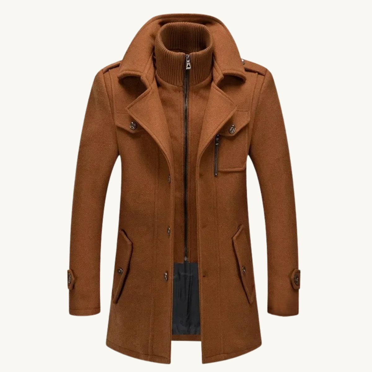Dean | Men's Wool Blend Winter Coat, Structured Trench-Inspired Coat | The Dress Cellar
