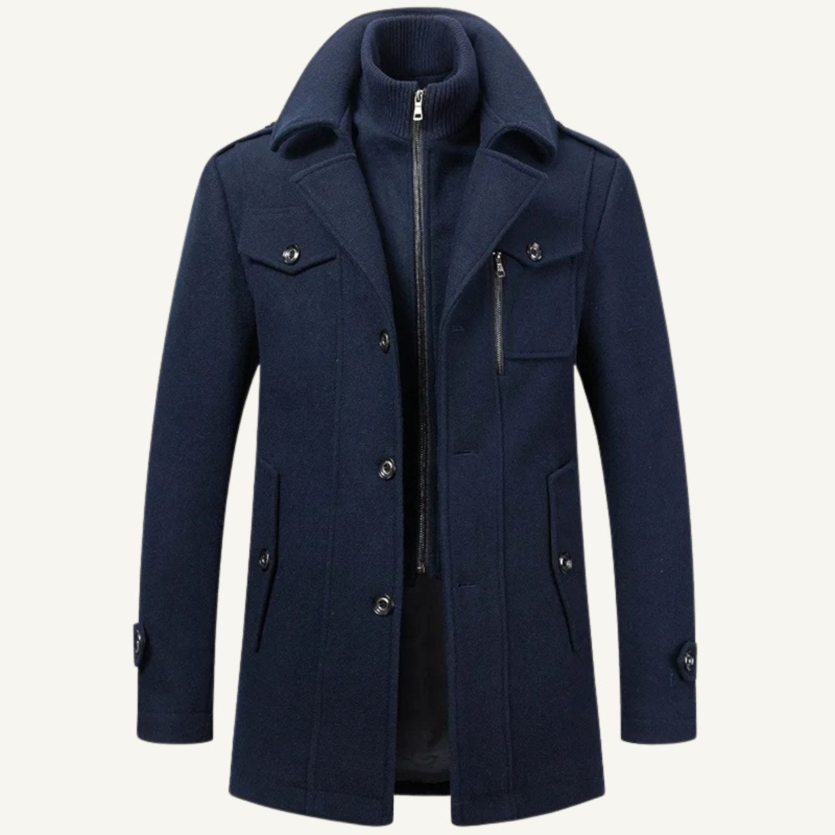 Dean | Men's Wool Blend Winter Coat, Structured Trench-Inspired Coat | The Dress Cellar