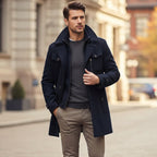 Dean | Men's Wool Blend Winter Coat, Structured Trench-Inspired Coat | The Dress Cellar