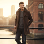 Dean | Men's Wool Blend Winter Coat, Structured Trench-Inspired Coat | The Dress Cellar