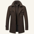 Dean | Men's Wool Blend Winter Coat, Structured Trench-Inspired Coat | The Dress Cellar