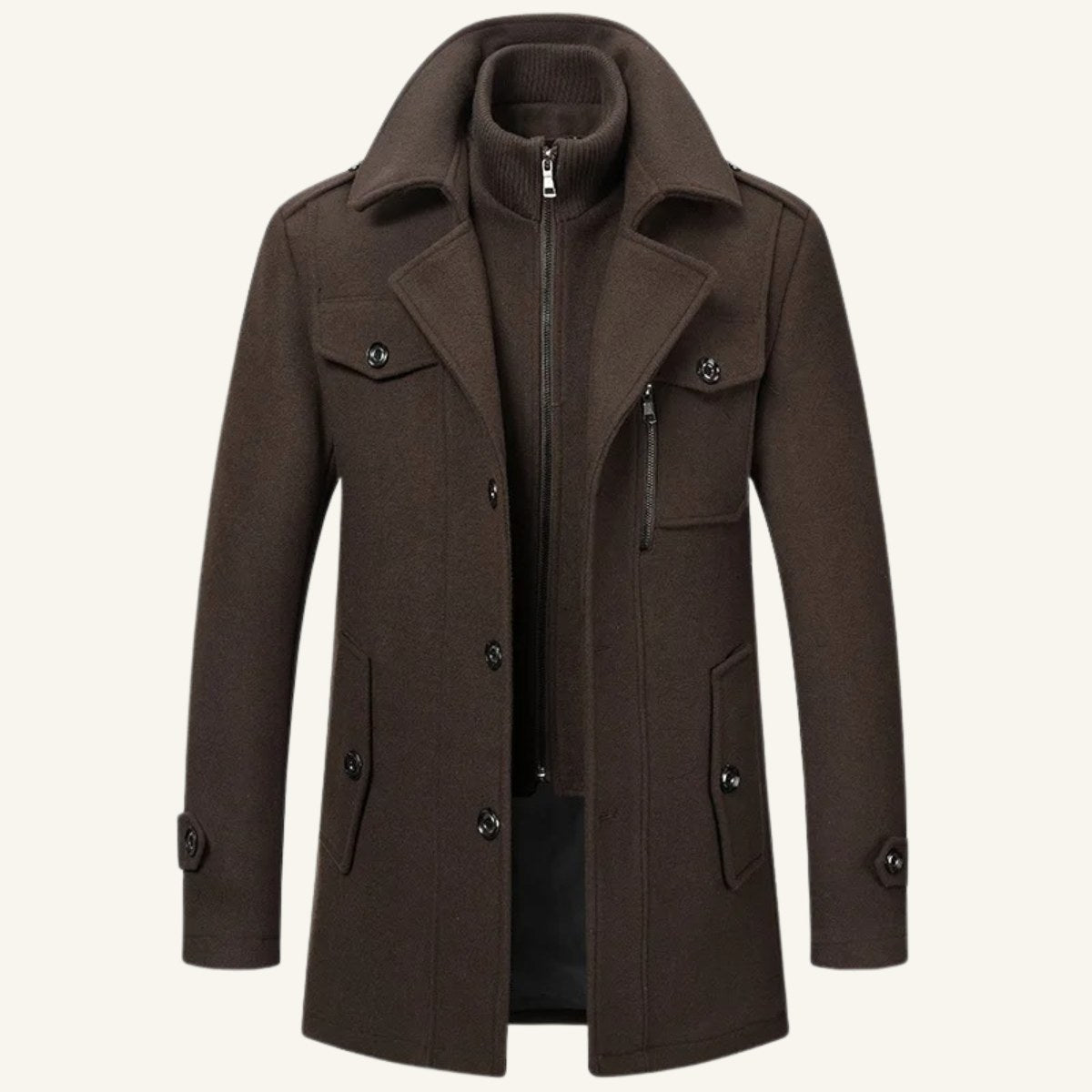 Dean | Men's Wool Blend Winter Coat, Structured Trench-Inspired Coat | The Dress Cellar
