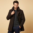 Dean | Men's Wool Blend Winter Coat, Structured Trench-Inspired Coat | The Dress Cellar