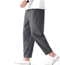 Declan | Men's Cropped Trousers with Drawstring Waist, Relaxed-Fit Casual Trousers | The Dress Cellar