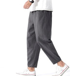 Declan | Men's Cropped Trousers with Drawstring Waist, Relaxed-Fit Casual Trousers | The Dress Cellar