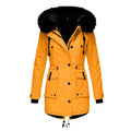 Delaney | Women's Hooded Parka Coat, Full-Length Winter Coat | The Dress Cellar | Gold