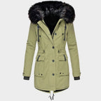 Delaney | Women's Hooded Parka Coat, Full-Length Winter Coat | The Dress Cellar | Green