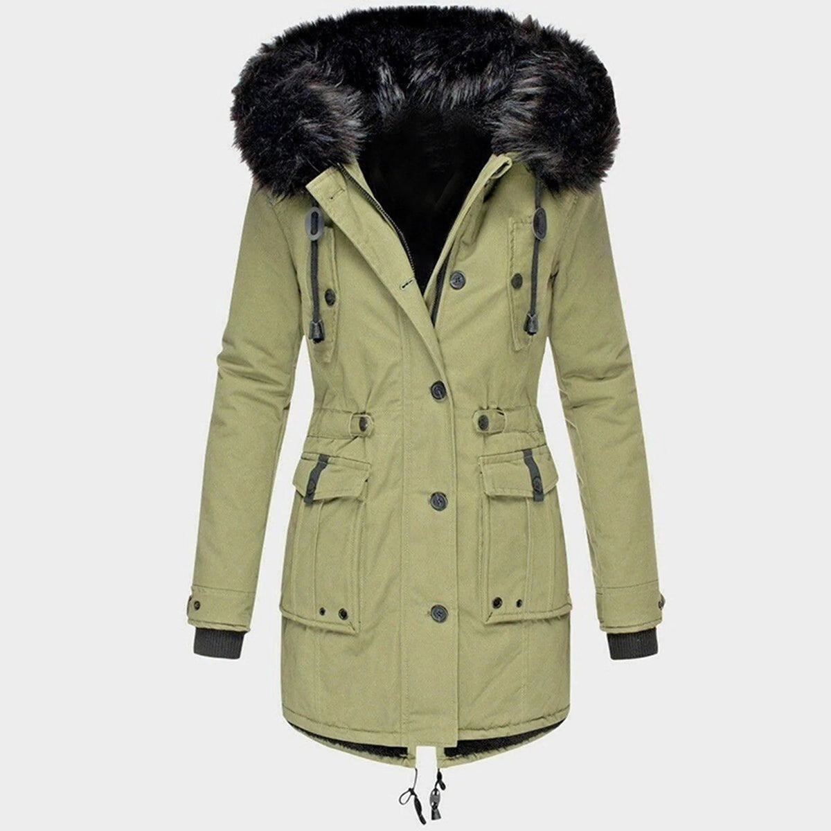 Delaney | Women's Hooded Parka Coat, Full-Length Winter Coat | The Dress Cellar | Green