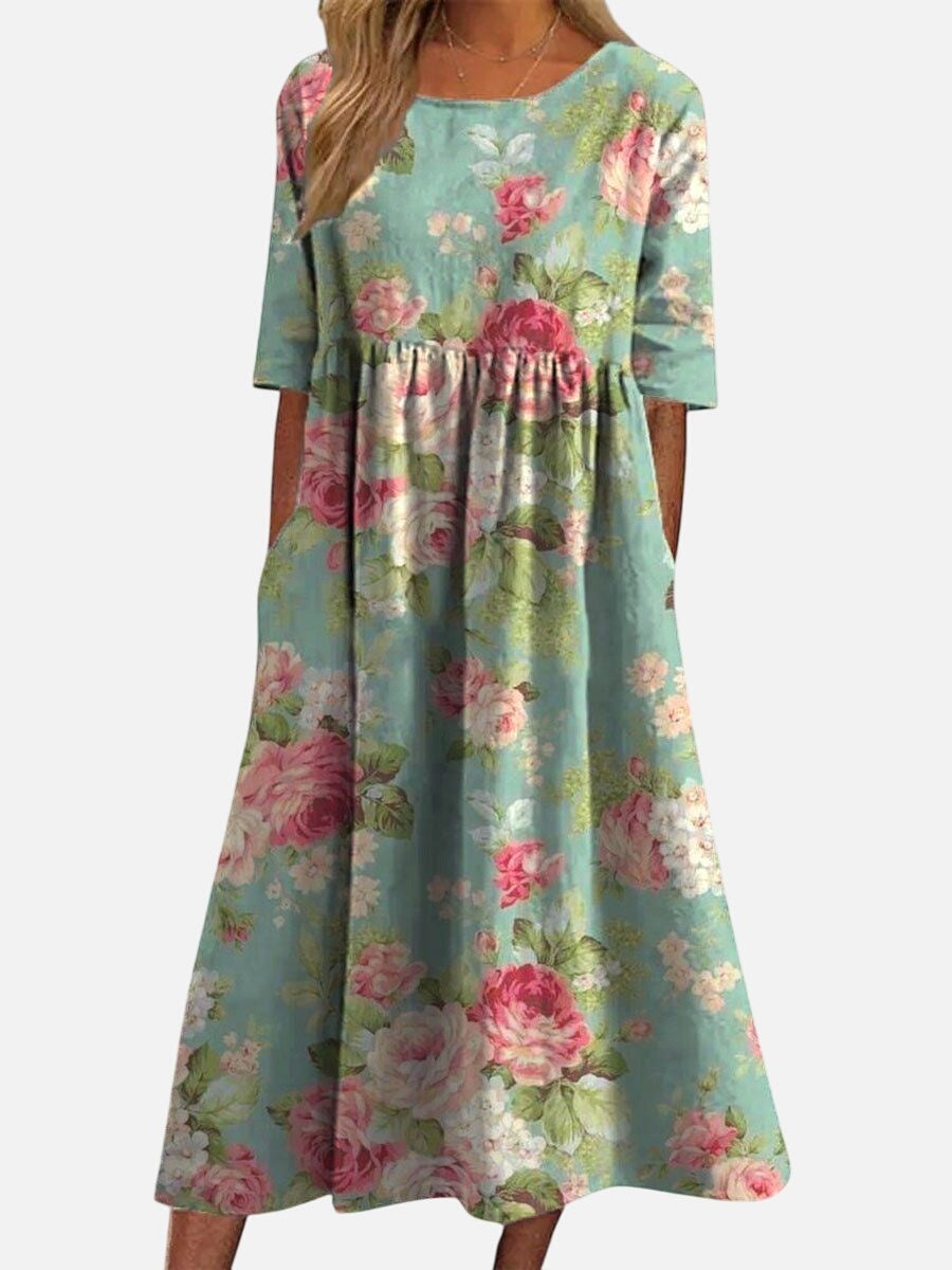 Delilah | Women's Flowing Midi Dress - Mint Green