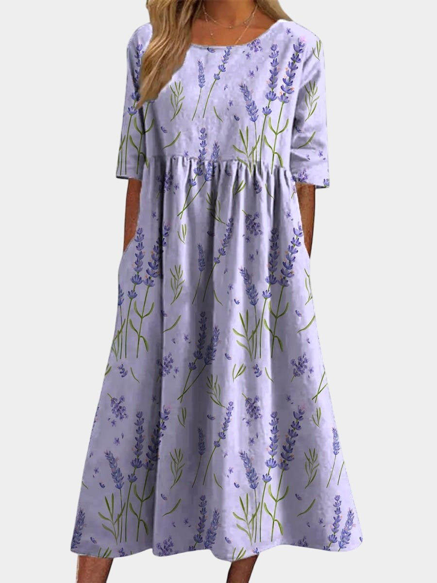 Delilah | Women's Flowing Midi Dress - Lavender