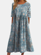 Delilah | Women's Flowing Midi Dress - Light Blue