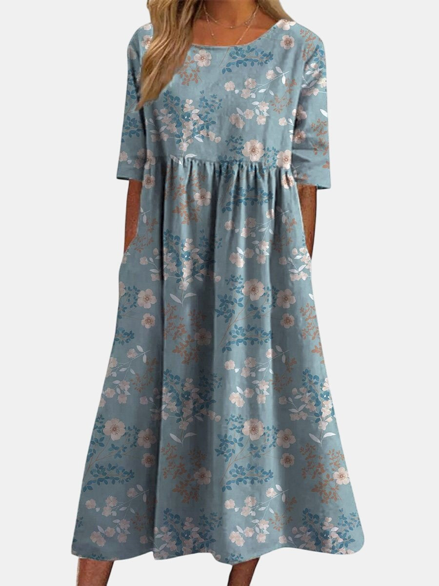 Delilah | Women's Flowing Midi Dress - Light Blue