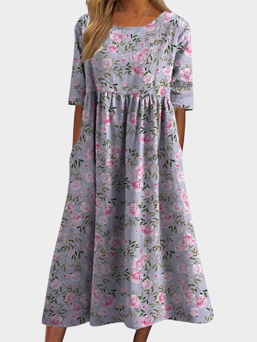 Delilah | Women's Flowing Midi Dress - Dusty Lilac