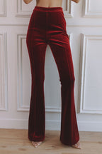 Delphine | Women's Single-Button Blazer Flare Trouser Set, Contrast Lapel Two-Piece Suit | The Dress Cellar