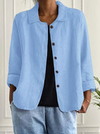 Denise | Women's Classic Light Long Sleeve Top - Light Blue