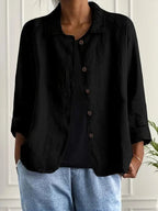 Denise | Women's Classic Light Long Sleeve Top - Black
