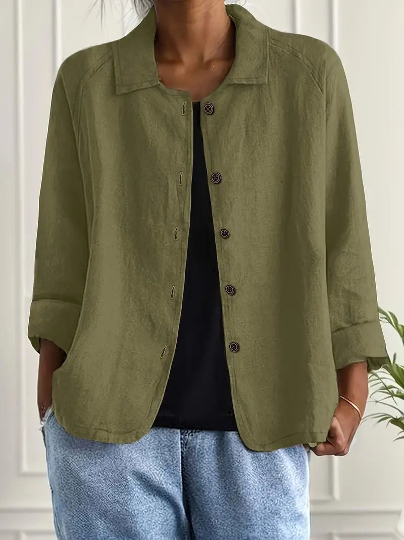 Denise | Women's Classic Light Long Sleeve Top - Olive